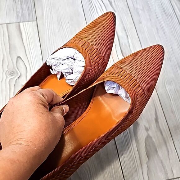 (74-3734) Coutgo Womens Chunky High Heels Knit Pointed Closed Toe Heel Sz 11 - Picture 10 of 10